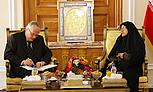 Vorsitzender des Menschenrechtsausschusses des Deutschen Bundestages, Thomas Koenigs und Vorsitzende des Menschrechtsausschusses des iranischen Parlaments, Zohreh Elahian