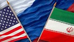 Russland Iran USA Flagge