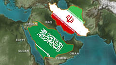 Irans und Saudi-Arabiens Flagge