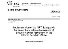 IAEO-Bericht vom 28. August 2013 zum iranischen Nuklearprogramm