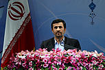 Irans Präsident Ahmadinejad beim Pressekonferenz
