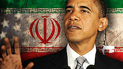 Obama vor iranischer Flagge