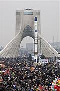 Safir-2 Trägerrakete bei der Revolutionsfeier in Teheran