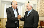 Jibril Rajoub, stellvertretender Generalsekretär des Zentralkomitees der Fatah, in Teheran beim iranischen Außenminister Mohammad Javad Zarif